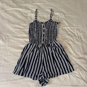 Garage Navy and White Striped Kids/Teen Romper
